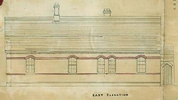 East elevation of the school in 1873 AD3865-8